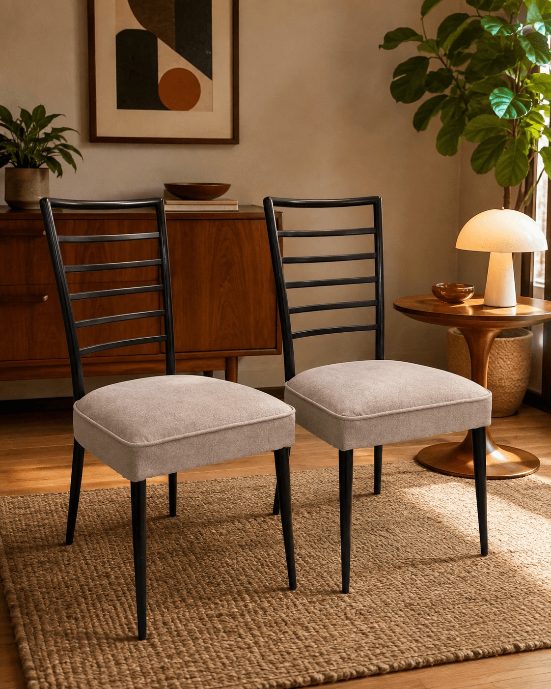 Par de Cadeiras Vintage Anos 60 em Madeira Nobre — Design Modernista